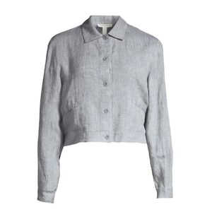 Eileen Fisher Chambre Organic Linen Classic Collar Jacket Size Medium